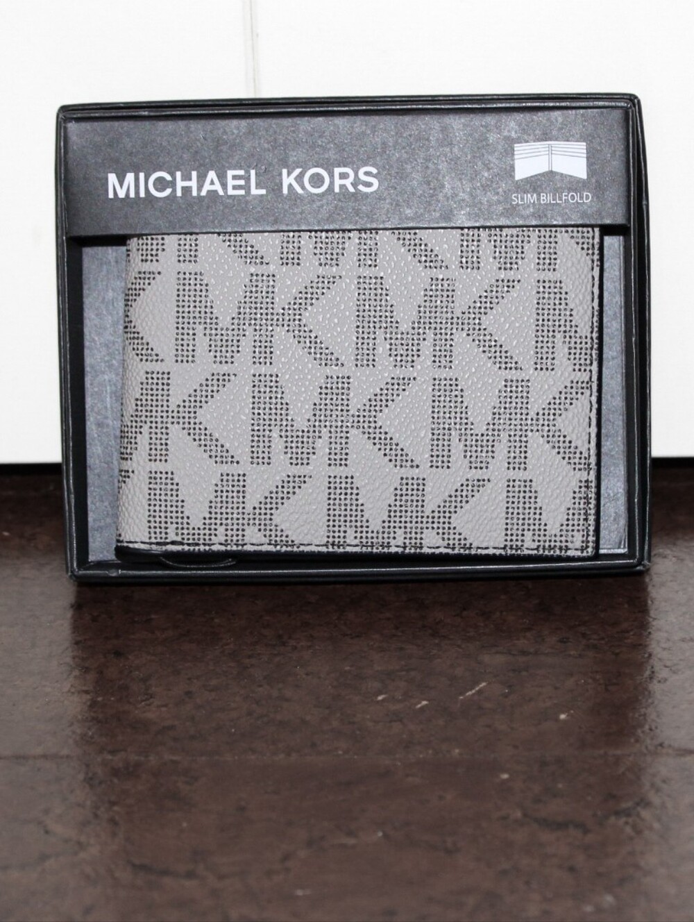 MICHAEL KORS Gray MK Signature Slim Bifold Wallet